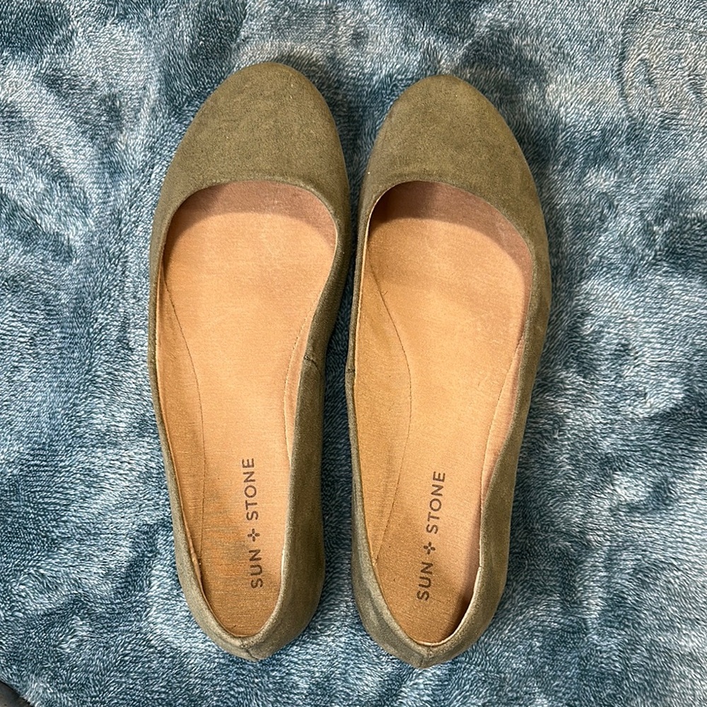 Sun + Stone Women's Olive Flats